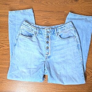 GOOD AMERICAN GOOD VINTAGE DISTRESSED Relaxed Straight Leg 12/31 Button Fly